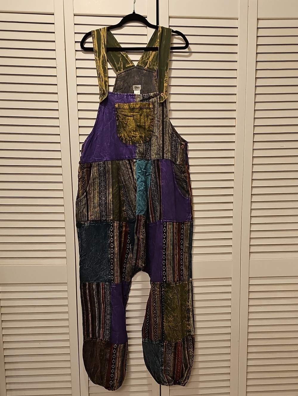 Bohemian Patchwork Harem Overalls - Multicolor